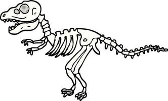 grappig boek stijl tekenfilm dinosaurus botten vector