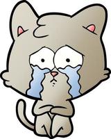 huilen kat tekenfilm vector
