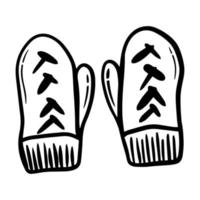 zwart tekening van handschoenen. hand getekend handschoenen illustratie. vector