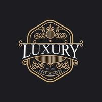 luxe wijnoogst logo elegant bloeit lijn kunst bevallig ornamenten Victoriaans stijl vector sjabloon ontwerp