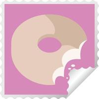 gebeten donut grafisch plein sticker postzegel vector