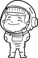 gelukkig tekenfilm astronaut vector