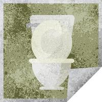 Open toilet grafisch vector illustratie plein sticker