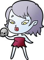 schattig tekenfilm vampier meisje vector