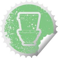 verontrust sticker icoon illustratie van een toilet vector