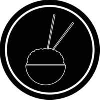 rijst- kom circulaire symbool vector illustratie