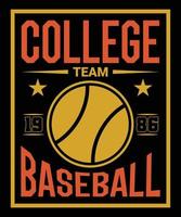 college team 1986 basketbal vector t-shirt ontwerp sjabloon