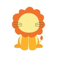 schattig leeuw wild dier in geanimeerd tekenfilm vector illustratie