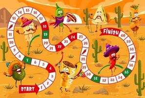 tekenfilm Mexicaans voedsel karakter in woestijn kinderen spel vector