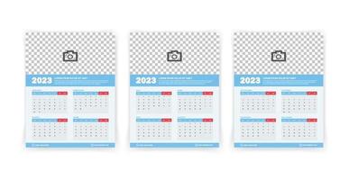 2023 jaren muur kalender vector ontwerp