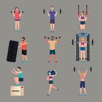 sterke atleten crossfit vector