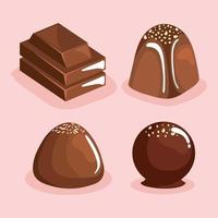 chocolade vier producten vector