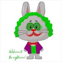 tekenfilm schattig konijn in een pak. gelukkig halloween. vector
