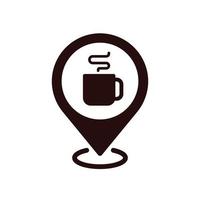 koffie winkel plaats pin icoon, vector, illustratie. vector