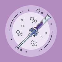 laboratoriumspuit en coronavirusonderzoek vector