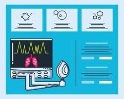 infographic met ventilator medische machine vector