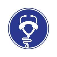 stethoscoop telefoontje logo ontwerp icoon vector. telefoontje dokter logo. vector