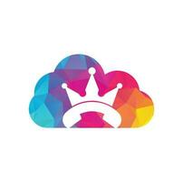 koning telefoontje wolk vorm vector logo ontwerp. handset en kroon icoon ontwerp.