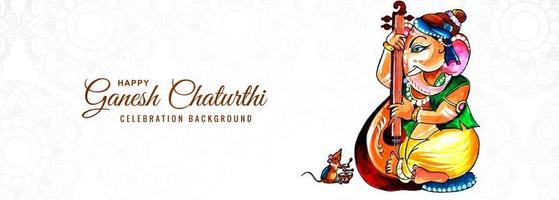 gebed tot heer Ganesha voor ganesh chaturthi banner vector