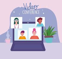 sjabloon voor spandoek van videoconferentie vector