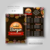 hamburger restaurant menusjabloon vector