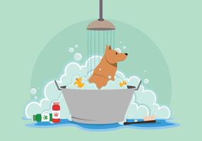 Gratis Dog Wash Illustratie vector