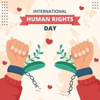 Internationale menselijk rechten dag achtergrond sjabloon hand- getrokken tekenfilm vlak illustratie vector