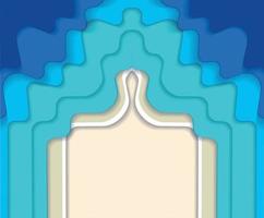 horizontaal symmetrisch abstract blauw turkoois blauw Maldivisch oceaan en strand zomer achtergrond met papier golven en zand zeekust. tropisch zee helling papier Golf en zanderig oever. vector illustratie