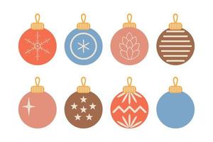 een reeks van Kerstmis ballen Aan een wit achtergrond. vector illustratie