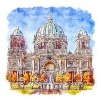 berlijn duitsland aquarel schets hand getekende illustratie vector