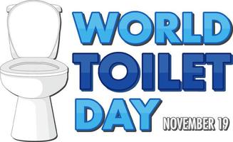 wereld toilet dag tekst ontwerp vector