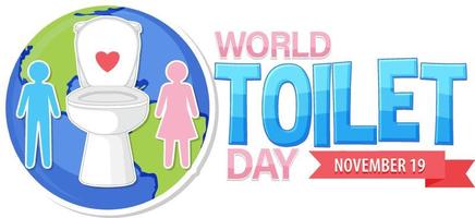 wereld toilet dag tekst ontwerp vector