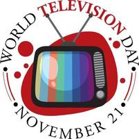 wereld televisie dag logo ontwerp vector