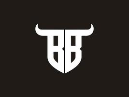 eerste bb stier logo ontwerp. vector