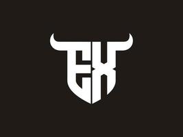 eerste ex stier logo ontwerp. vector