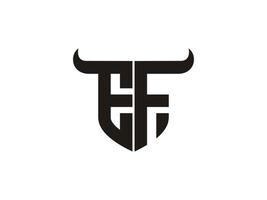 eerste ef stier logo ontwerp. vector