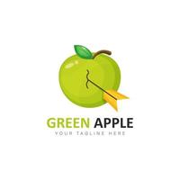 groen appel met pijl logo ontwerp illustratie vector