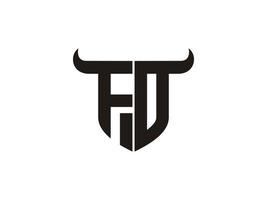 eerste fd stier logo ontwerp. vector