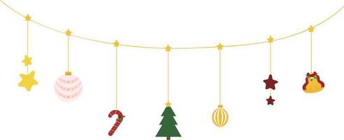 reeks van Kerstmis decoratie elementen. slingers, vlaggen, etiketten, bubbels, linten en stickers. verzameling van vrolijk Kerstmis decoratief pictogrammen. vector illustratie.