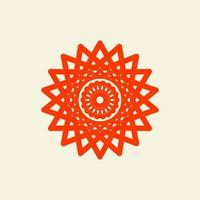 oranje Aziatisch bloem mandala vector illustratie