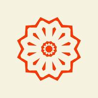 oranje Aziatisch bloem mandala vector illustratie