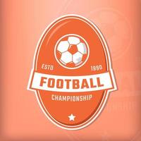 Amerikaans voetbal sport- logo insigne met oranje kleur vector