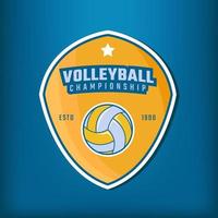 schild en volleybal element ontwerp logo vector