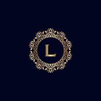 goud Koninklijk logo schoonheid luxe brief l vector