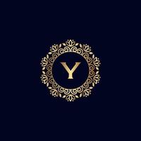 goud Koninklijk logo schoonheid luxe brief y vector
