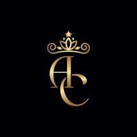 goud ac logo kroon schoonheid vector