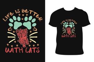 kat t-shirt ontwerp. kat t-shirt. kat t-shirt vrij vector. vector