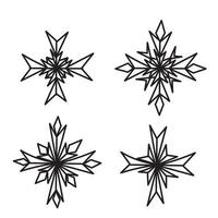 hand- getrokken tekening bevroren bloem sneeuw illustratie vector