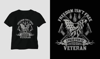 veteranen dag t-shirt ontwerp sjabloon vector