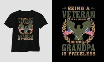 veteranen dag t-shirt ontwerp sjabloon vector